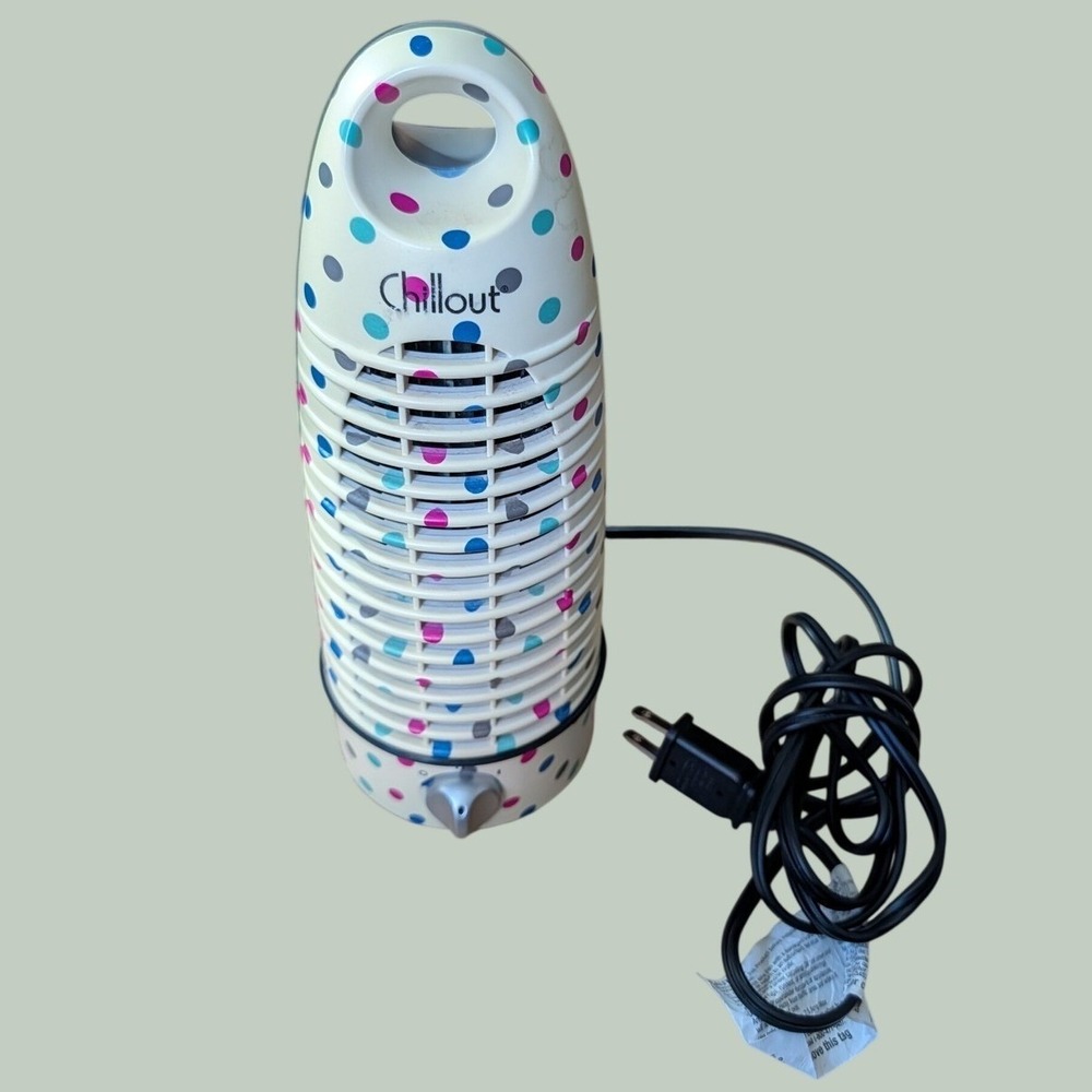 Chillout Personal Tower Fan Polka Dot Portable Desktop Fan Tested Works Rare